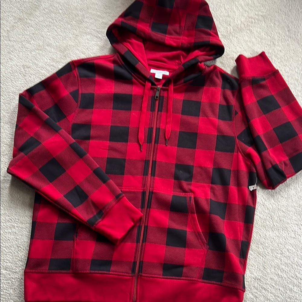 NWT Red and Black Plaid Hoodie